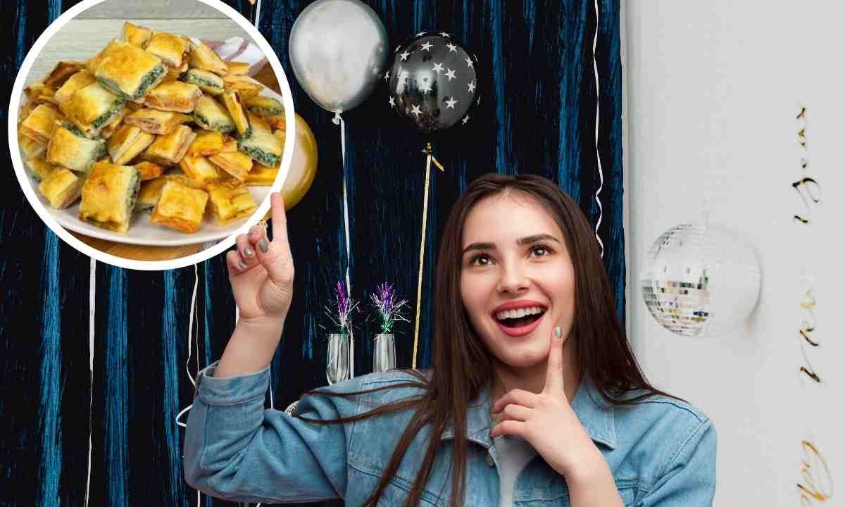 Aperitivo di Capodanno con salatini di pasta sfoglia