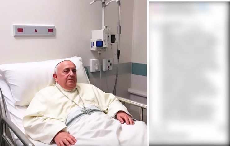 papa francesco letto d'ospedale